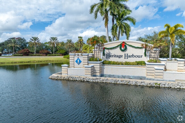 Heritage Harbour signs welcome residents and visitors to the area.