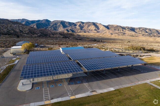 Frazier Mountain High School solar panels above their parking lot.