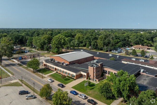 The entrance to St. Thomas the Apostle Catholic School is on North Main Street in Elkhart.