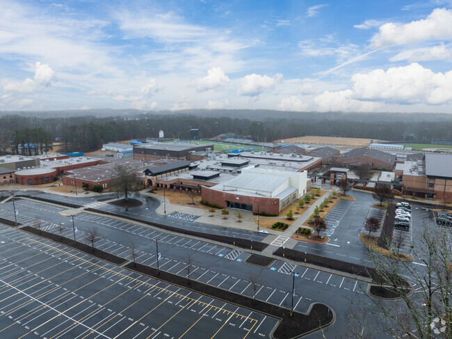 South Forsyth High School also has a large parking lot.