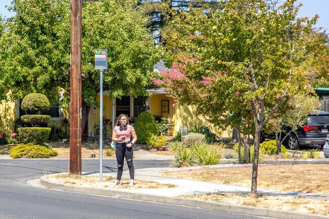 The Vine bus stops throughout the area in Coventry Manor.