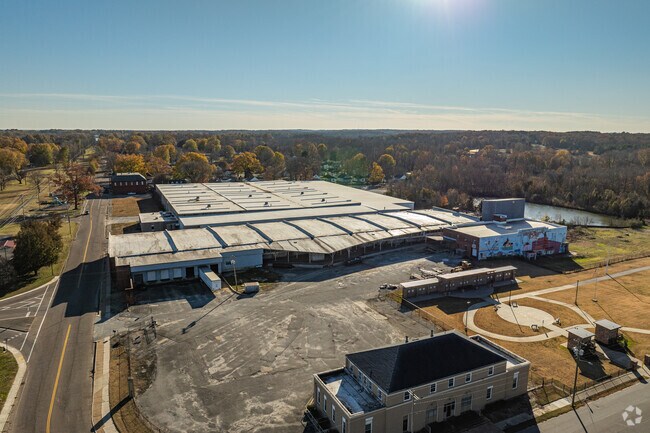 Historic Downtown Bemis is centered around the old Bemis Bros Bag Company.