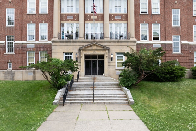 One of a few entrances at Lansingburgh High School.