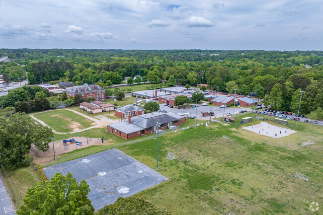 Jamestown Elementary sits on a large campus in downtown Jamestown.