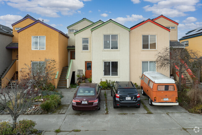 Dwellings in Samoa Boulevard include colorful condos.