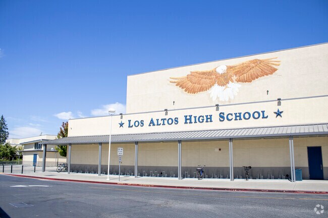 Close-up of Los Altos High School located in the Los Altos neighborhood.