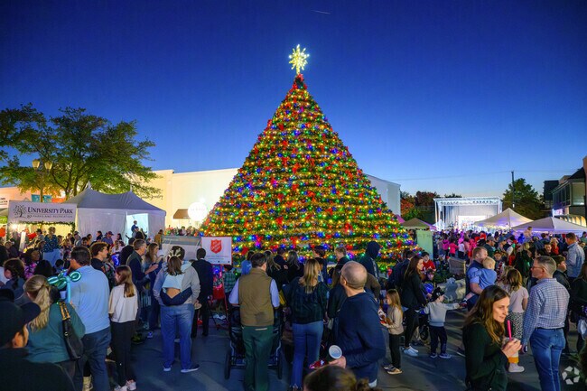 The Big Pecan Tree is the annual tree lighting ceremony in Highland Park every holiday season.