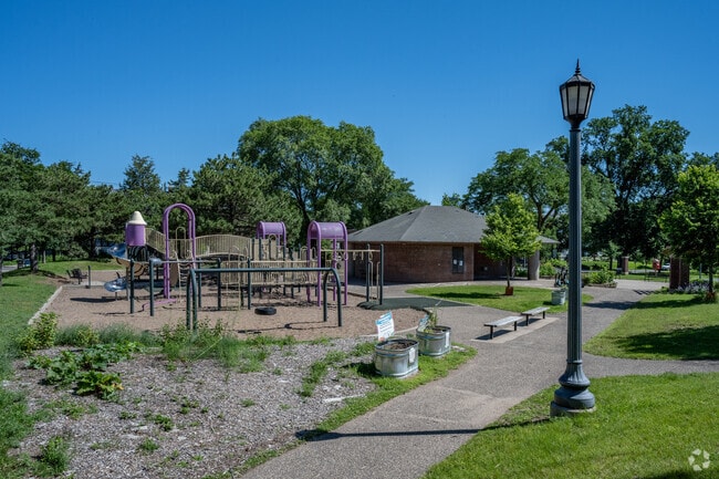 Mueller Park has a large playground.
