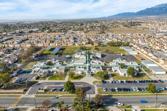 Mango Elementary School offers a sprawling campus when viewed from above.