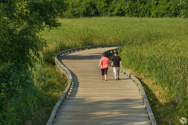 Lake Villa locals can enjoy the four miles of walking trails at Hastings Lake Forest Preserve.