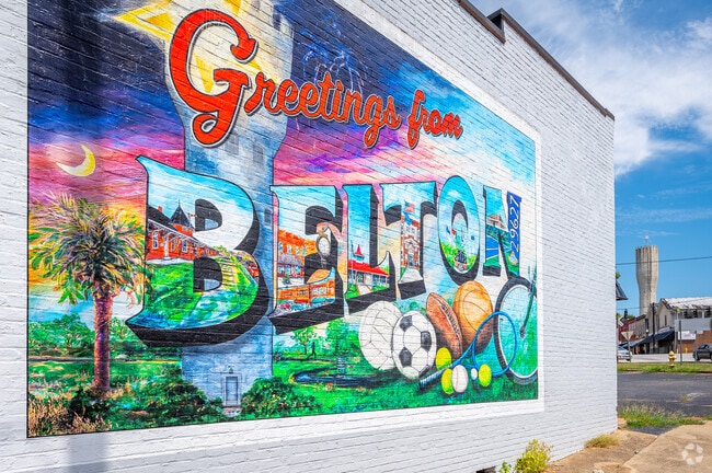 This colorful wall art by a local artist greets you as you arrive into the town of Belton.