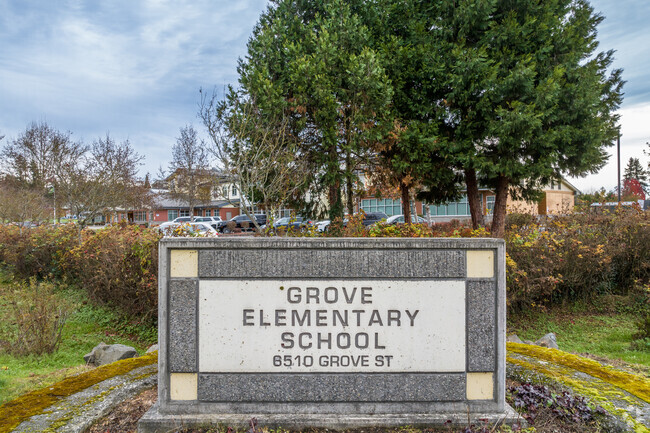 Grove Elementary School's signage.