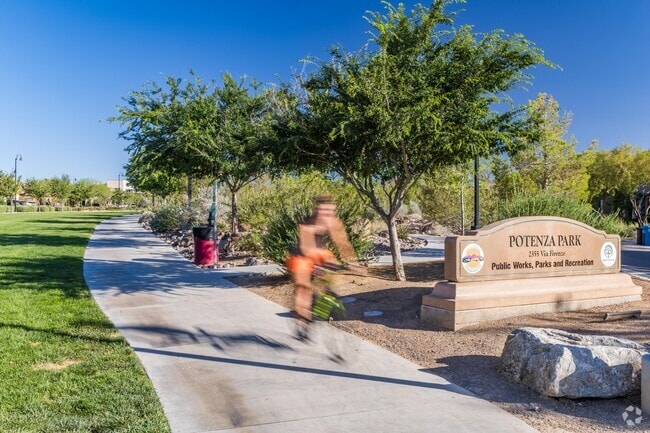 Potenza Park has a teen skate area, fields, bike paths, playground and more for outdoor fun.