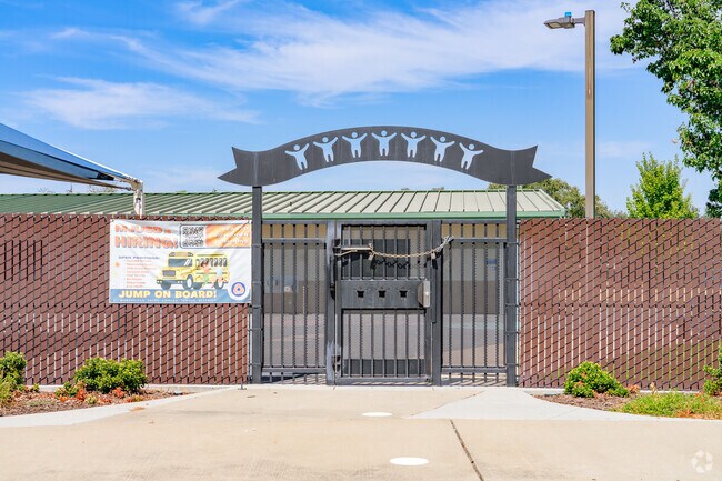 Gates keep students safe at Edgewater Elementary School.