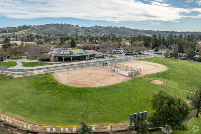 There are sports fields around Moorpark High School.