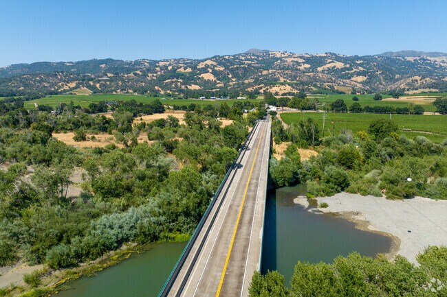 Highway 128 has a bike path that passes through vineyards in Geyserville.