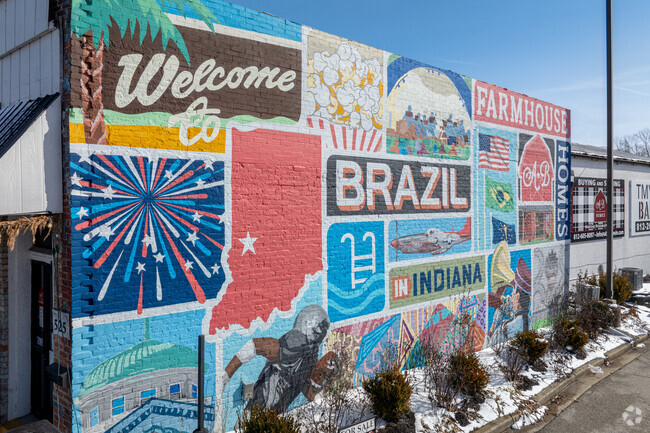 Enjoy the colorful artwork throughout downtown Brazil.