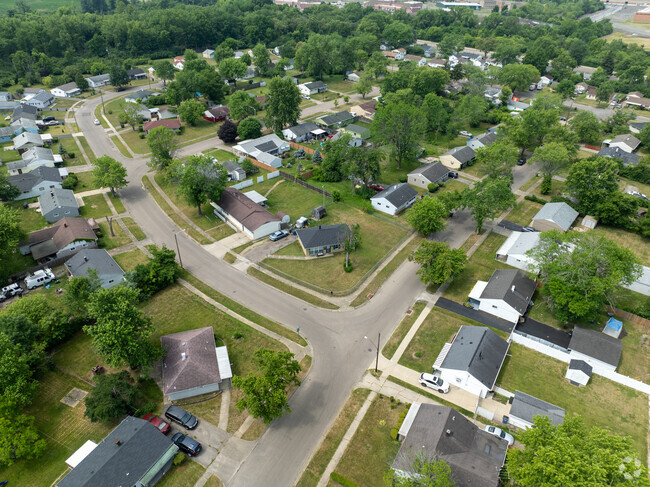 An aerial view of the Highview Hills neighborhood.