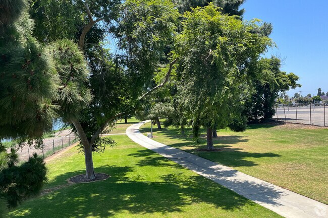 Channel View Park includes a playground and shaded seating.
