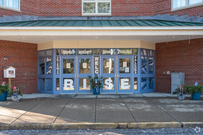 A positive message welcomes students to Benjamin Friedman Middle School.