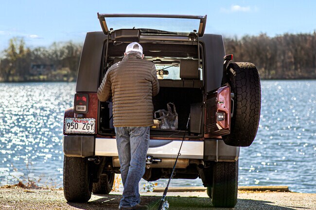 Elm Springs residents can spend time fishing at Lake Elmdale.