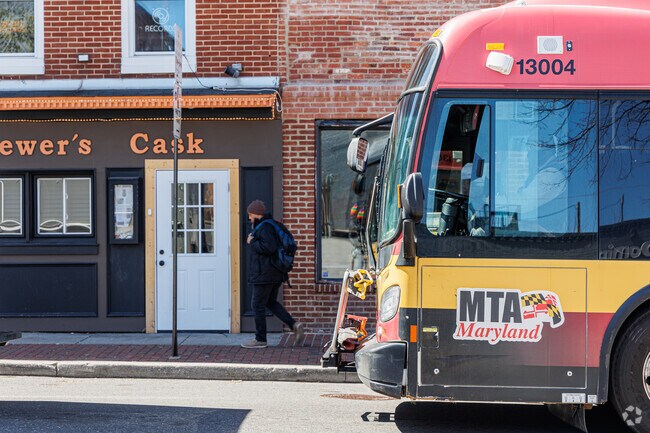 Bus lines run all day in Sharp-Leadenhall.