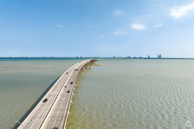 The Queen Isabella Causeway is 2.4 miles long and 68 feet wide