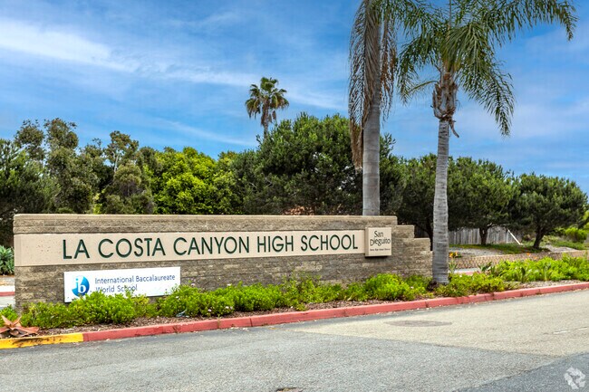 The monument of the La Costa Canyon High School in Carlsbad.