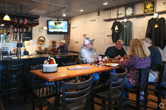 Meet up with friend for wing and a game a the Shipyard Brew Pub in South Eliot.