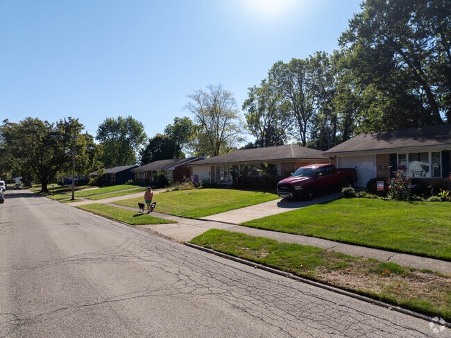The community of Lexington is full of dog walkers and strollers.