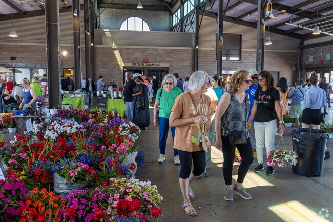 Browse the stalls at Eastern Market across Gratiot from Lafayette Park.