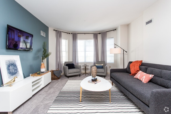 Spacious Living Room with Bay Windows