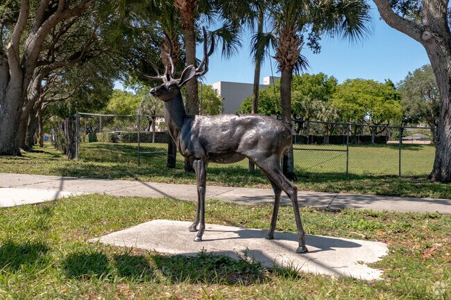 Graceful Deer Statue in The Cove Neighborhood, Deerfield Beach, Florida.
