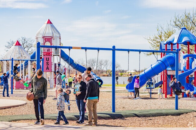 Stars and Stripes Park is a popular spot for families and outdoor activities.