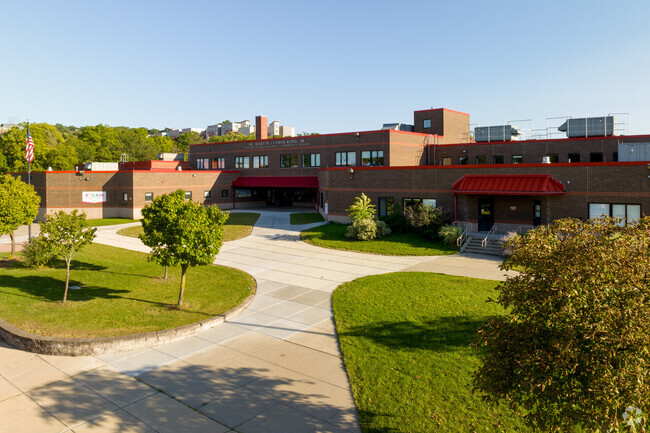 Lower aerial view of Dr King Elementary School.