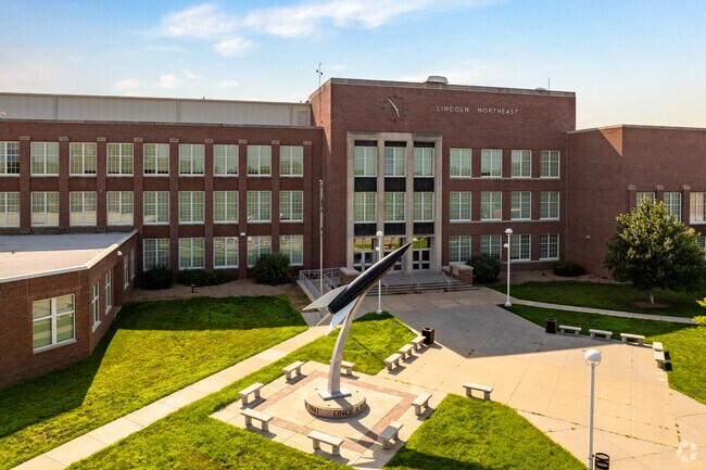 The mascot for Lincoln Northeast High School is the Rockets.