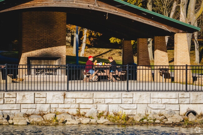 Faurot Park features a covered picnic area for lunch with that special someone in Lakewood West.