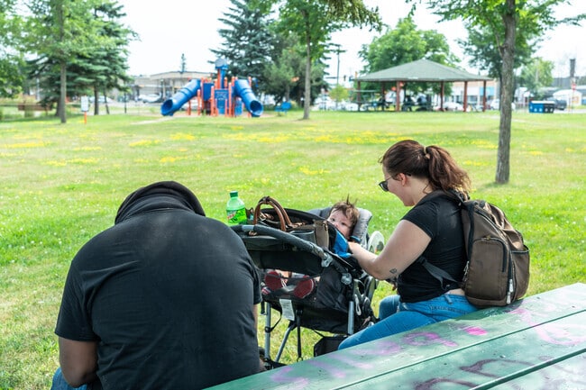 Denfeld families utilize the picnic tables at Memorial Park in the summer.