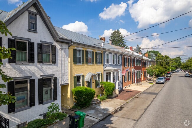 Colorful row homes can be found lining many residential streets in Carlisle.