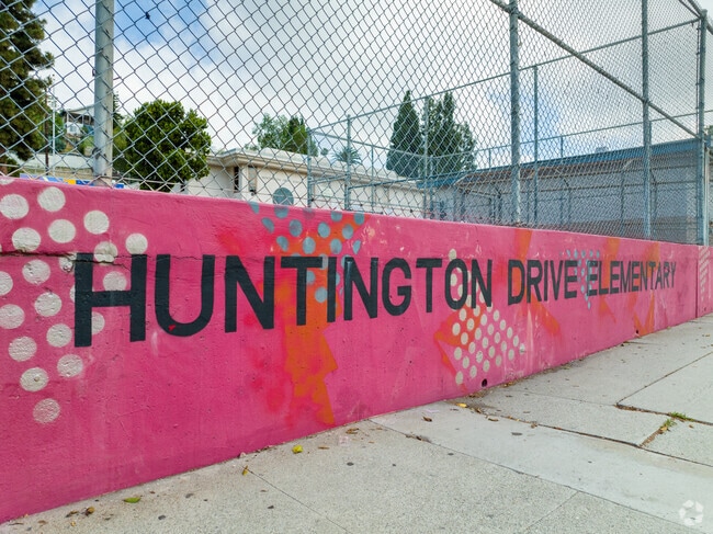 Huntington Drive Elementary School has school pride at the courts.