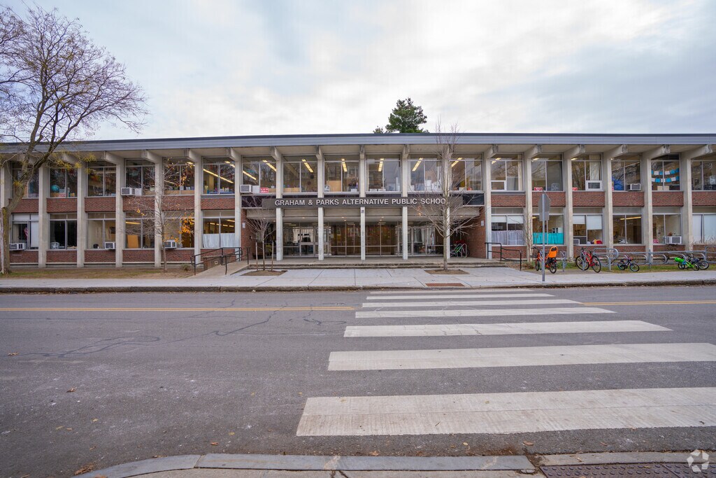 This is the main entrance to Graham & Parks School in Neighborhood Nine.