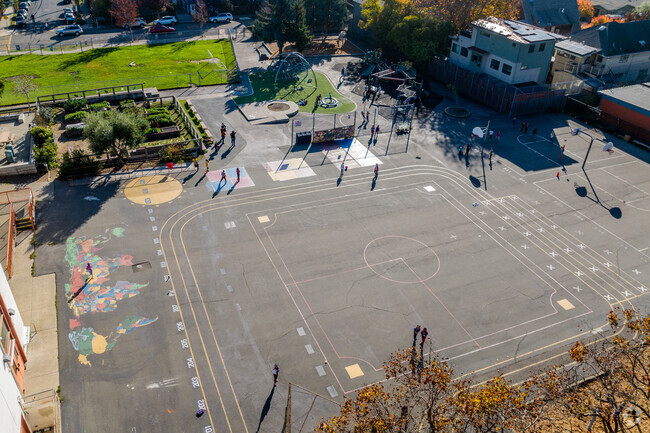 Sylvia Mendez Elementary School has a spacious playground for students in Berkeley.