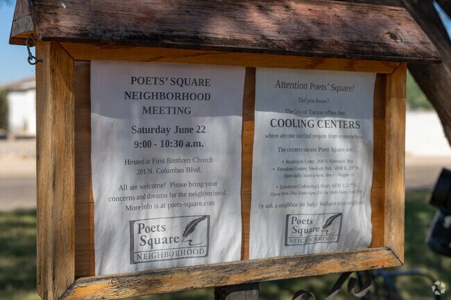 Poets Square is community oriented, with many yearly gatherings.