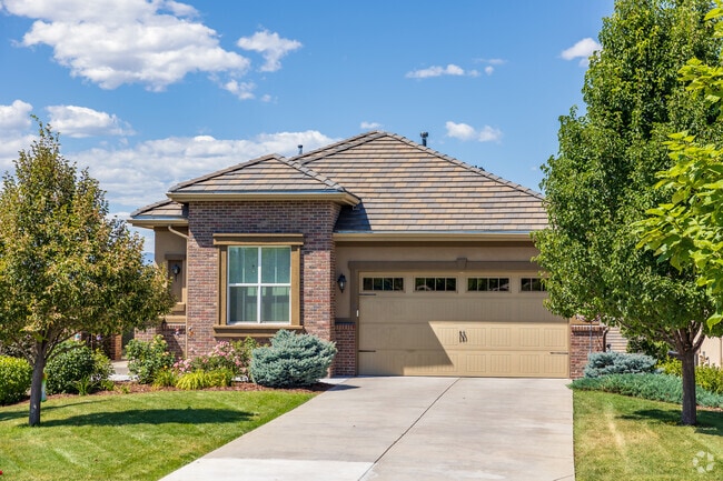 Contemporary homes in the Home Farm neighborhood feature two-car garages and mountain views.