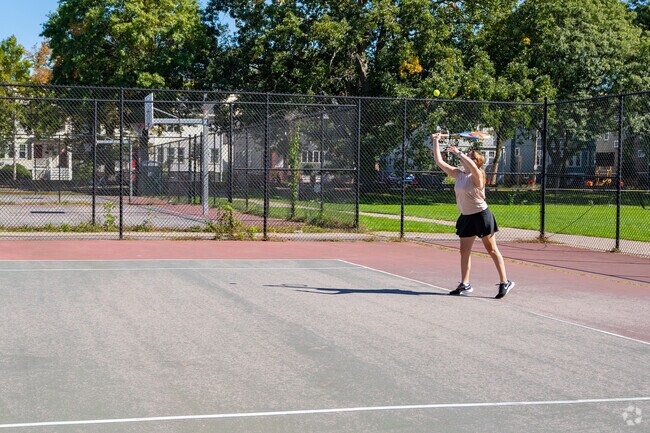 Head to the nearby Dilboy courts in West Somerville for a friendly tennis match.