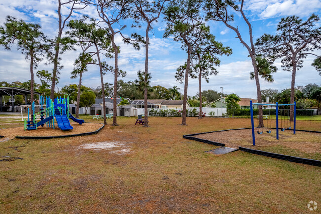 Students can enjoy time outside on the playgrounds at Plato Academy Seminole charter school.