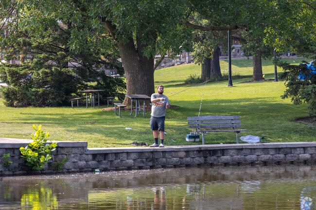 Miller Park has a large water feature where Founders Grove residents can fish or paddleboat.