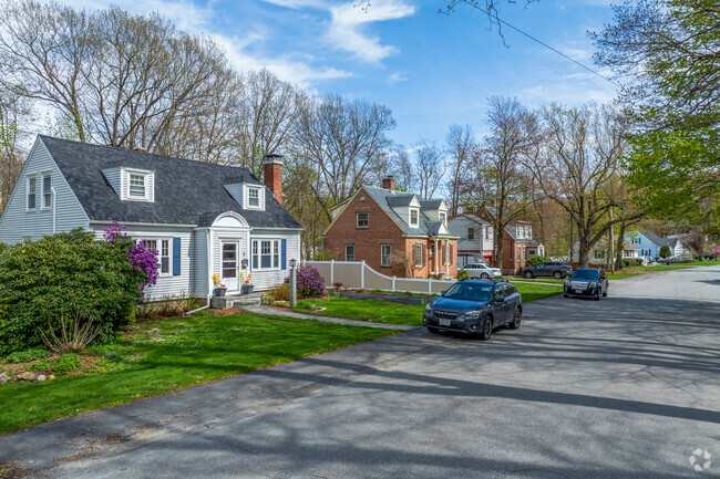 A row of cape style homes along a dead end street in Gardner is located near the middle school.
