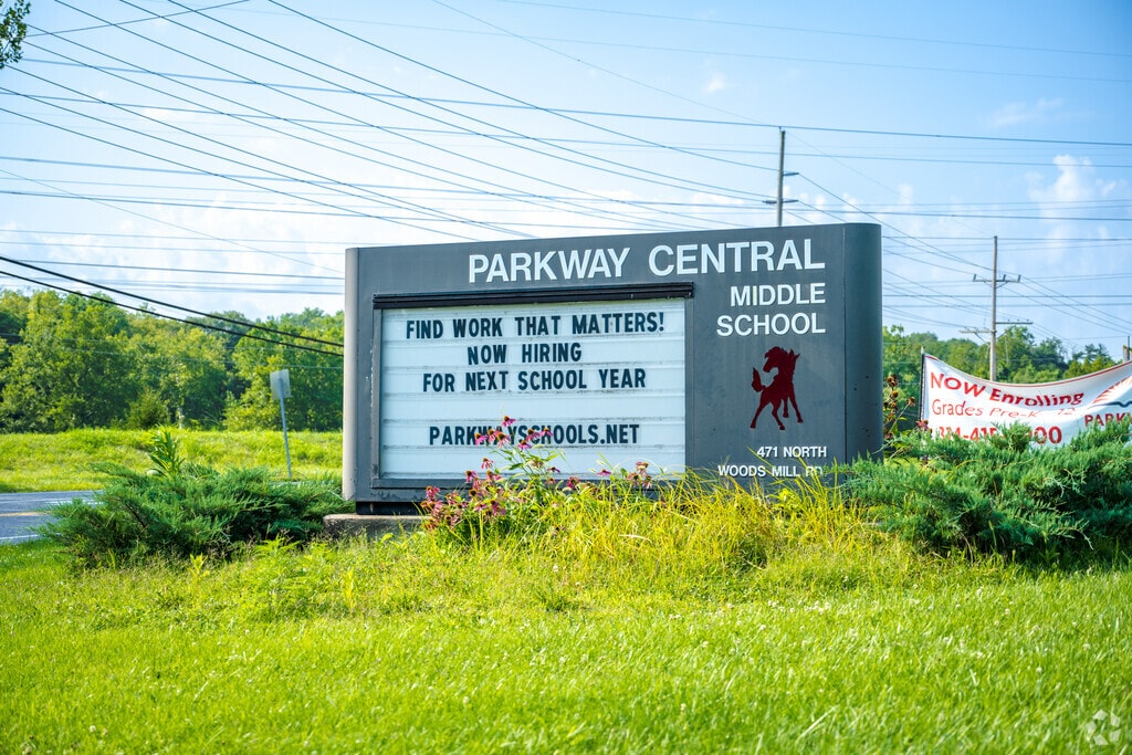 School Pylon is on display at Parkway Central Middle School.