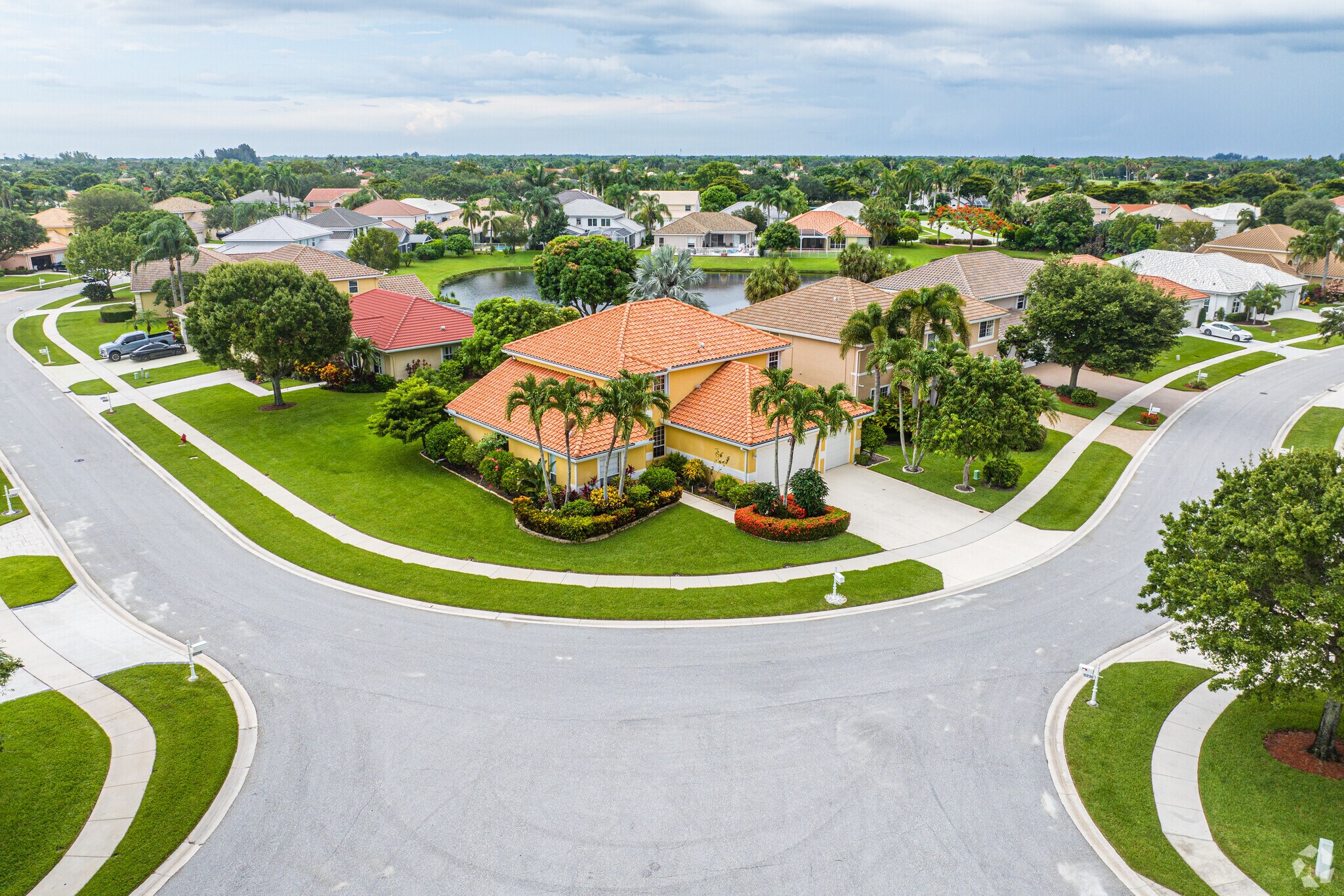 Rows of houses in Winston Trails showcase a blend of modern and classic architecture.